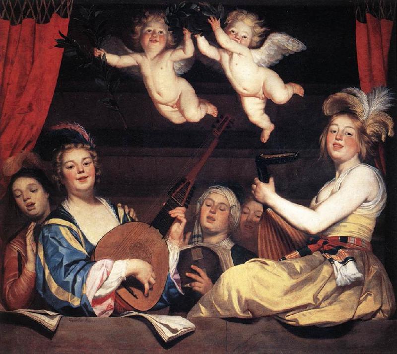 HONTHORST, Gerrit van Concert on a Balcony sg oil painting picture